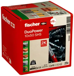 Dübel DuoPower 10x50 S LD Paket mit 25 Stück – Bild 2