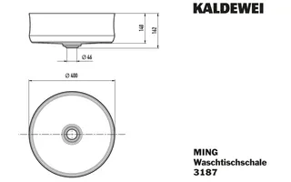 Kaldewei WB MING Waschtisch-Schale Mod.3187,d: 400mm,alpinweiß,Perl-Effekt,oÜL