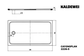 Kaldewei Duschwanne CAYONOPLAN Mod.2226-5,900x1600mm, wg50,Wt extrafl. – Bild 3