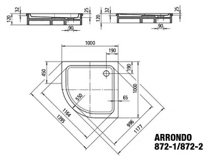 Kaldewei Duschwanne ARRONDO Mod.872-1,1000x1000mm, pergamon – Bild 4