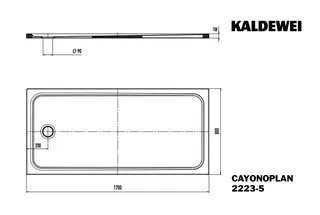 Kaldewei Duschwanne CAYONOPLAN Mod.2223-5,800x1700mm, alpwe,Wt extrafl. – Bild 3