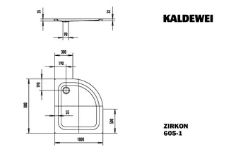 Kaldewei Duschwanne ZIRKON Mod.605-1,1000x800mm, pergamon – Bild 3
