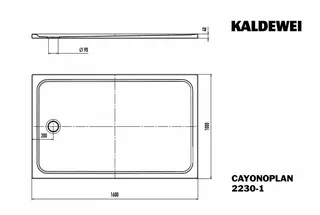 Kaldewei Duschwanne CAYONOPLAN Mod.2230-1,1000x1600mm, alpinweiß – Bild 3