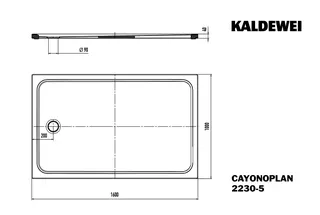 Kaldewei Duschwanne CAYONOPLAN Mod.2230-5,1000x1600mm, alpwe,Wt extrafl. – Bild 3