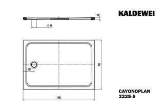 Kaldewei Duschwanne CAYONOPLAN Mod.2225-5,900x1300mm, alpwe,Wt extrafl. – Bild 3