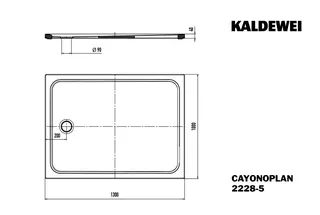 Kaldewei Duschwanne CAYONOPLAN Mod.2228-5,1000x1300mm, alpwe,IG,Wt extrafl. – Bild 2