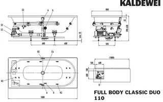 Kaldewei Badewanne CLASSIC DUO Mod.110 FULL BODY,1800 x800mm,alpinweiß matt,links,alpwm – Bild 4