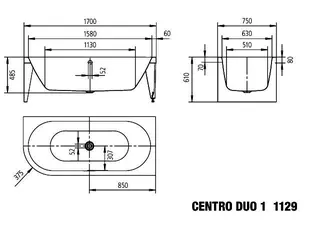 Kaldewei Badewanne MST CENTRO DUO 1 li. Mod.1129-4040, 1700x750, – Bild 4