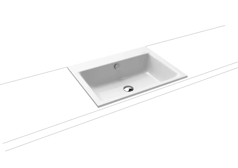 Kaldewei WB PURO EINBAUWASCHTISCH Mod.3151,600 x460mm,alpwe,PEFF,AD,m. 1HL,mÜL,sm100