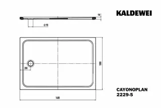 Kaldewei Duschwanne CAYONOPLAN Mod.2229-5,1400x1000mm, alpwe,IG,Wt extrafl. – Bild 2