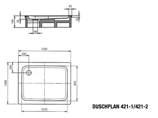 Kaldewei Duschwanne DUSCHPLAN Mod.421-1,1000x1200mm, alpinweiß,Invisible Grip – Bild 3
