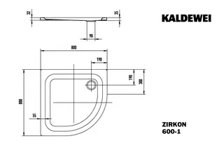 Kaldewei Duschwanne ZIRKON Mod.600-1,800x800mm, pergamon – Bild 3
