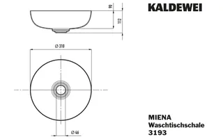 Kaldewei WB MIENA WASCHTISCH-SCHALE Mod.3193,d :310mm,alpinweiß,Perl-Effekt,oÜL – Bild 3