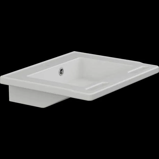 Waschtisch Matrix Small 600x490x130mm m. Hahnl. u. Überlauf, weiß