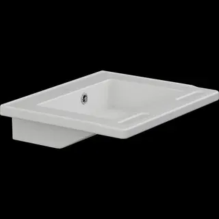 Waschtisch Matrix Small 600x490x130mm m. Hahnl. u. Überlauf, weiß
