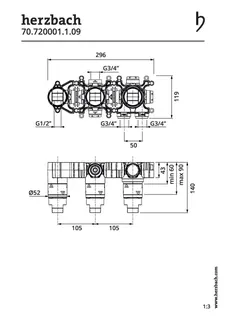 MODUL7 Einbaukörper Thermostat 2 Verbraucher – Bild 2
