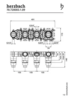 MODUL7 Einbaukörper PUSH-Thermostat 2 Verbraucher – Bild 2