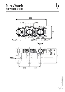 MODUL7 Einbaukörper Thermostat 3 Verbraucher – Bild 2