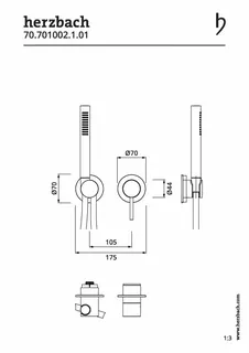 MODUL7 Hebelmischer-Farbset 1 Verbraucher Chrom – Bild 2