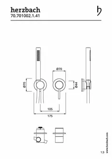 MODUL7 Hebelmischer-Farbset 1 Verbraucher Brass Steel – Bild 2