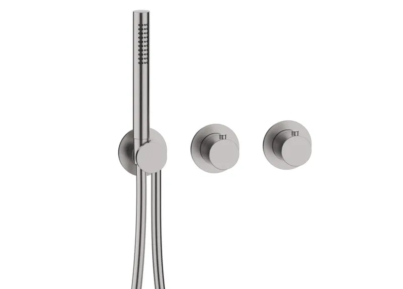 MODUL7 Thermostat-Farbset 2/3 Verbraucher Edelstahl