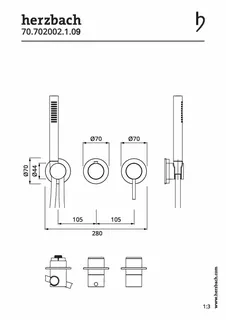 MODUL7 Hebelmischer-Farbset 2/3 Verbraucher Edelstahl – Bild 2