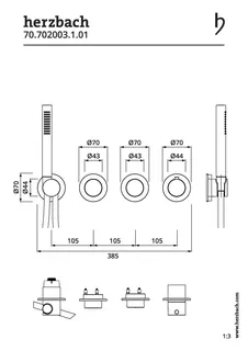 MODUL7 PUSH Thermostat-Farbset 2 Verbraucher Chrom – Bild 2