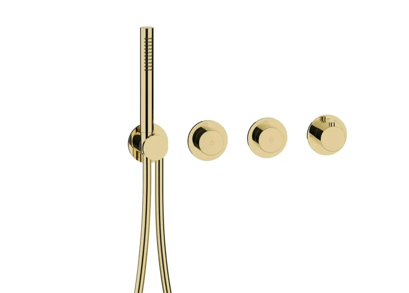 MODUL7 PUSH Thermostat-Farbset 2 Verbraucher PVD Gold