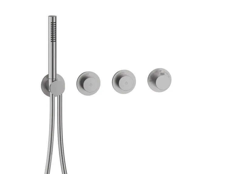 MODUL7 PUSH Thermostat-Farbset 2 Verbraucher Edelstahl