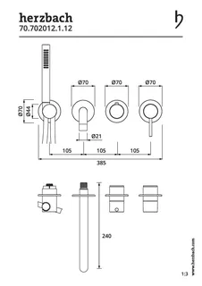 MODUL7 Hebelmischer-Farbset 2 Verbraucher mit Auslauf Schwarz matt – Bild 2