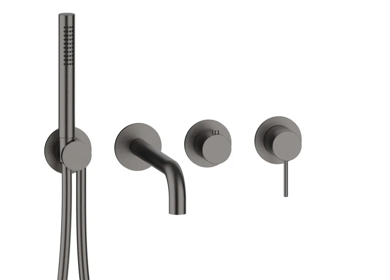 MODUL7 Hebelmischer-Farbset 2 Verbraucher Auslauf Black Steel