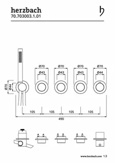 MODUL7 PUSH Thermostat-Farbset 3 Verbraucher Chrom – Bild 2