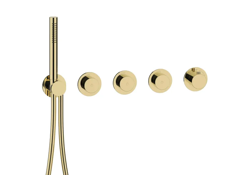 MODUL7 PUSH Thermostat-Farbset 3 Verbraucher PVD Gold