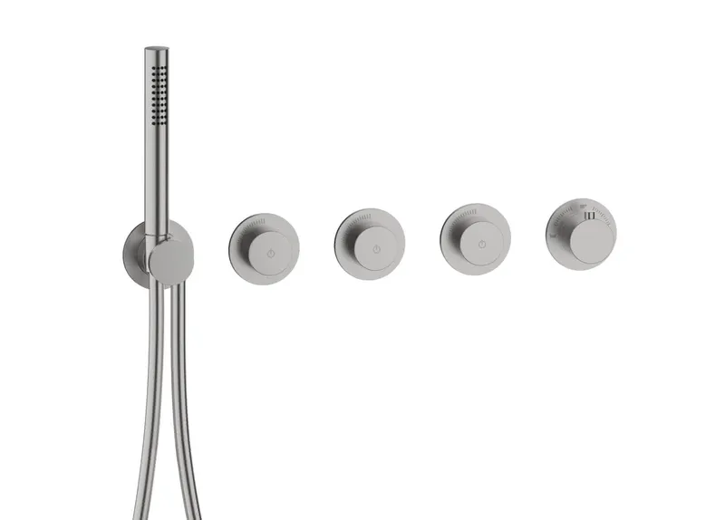 MODUL7 PUSH Thermostat-Farbset 3 Verbraucher Edelstahl