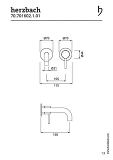 MODUL7 Waschtisch-Wandbatterie Farbset 160mm Chrom – Bild 2