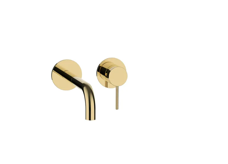 MODUL7 Waschtisch-Wandbatterie Farbset 210mm PVD Gold