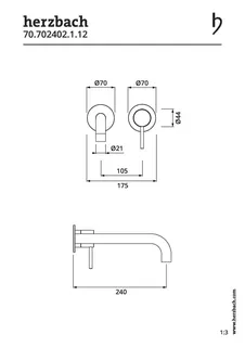 MODUL7 Waschtisch-Wandbatterie Farbset 240mm Schwarz matt – Bild 2