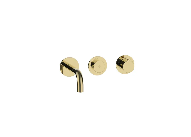 MODUL7 PUSH TA Waschtisch- Wandbatterie Farbset 160mm PVD Gold