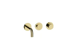 MODUL7 PUSH TA Waschtisch- Wandbatterie Farbset 160mm PVD Gold