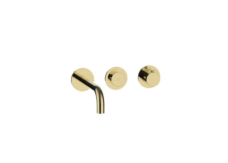 MODUL7 PUSH TA Waschtisch- Wandbatterie Farbset 210mm PVD Gold