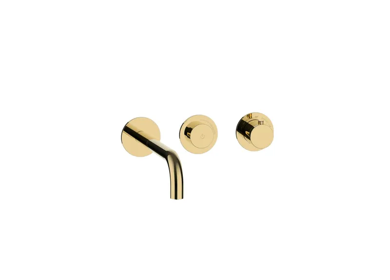 MODUL7 PUSH TA Waschtisch- Wandbatterie Farbset 240mm PVD Gold
