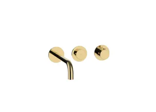 MODUL7 PUSH TA Waschtisch- Wandbatterie Farbset 240mm PVD Gold