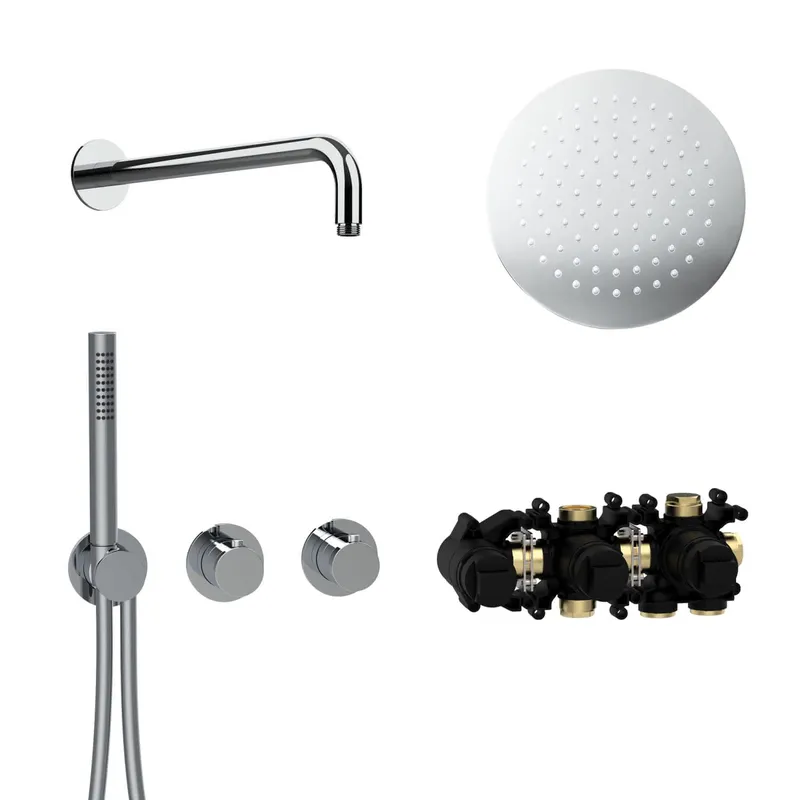MODUL7 Thermostat-Set T-RB250 Wandarm Regenbrause 250mm Chrom