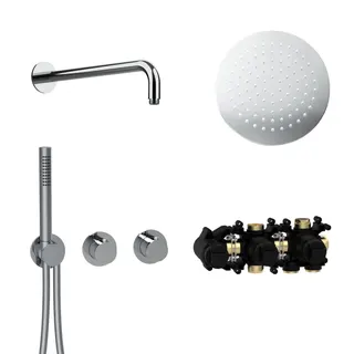 MODUL7 Thermostat-Set T-RB250 Wandarm Regenbrause 250mm Chrom