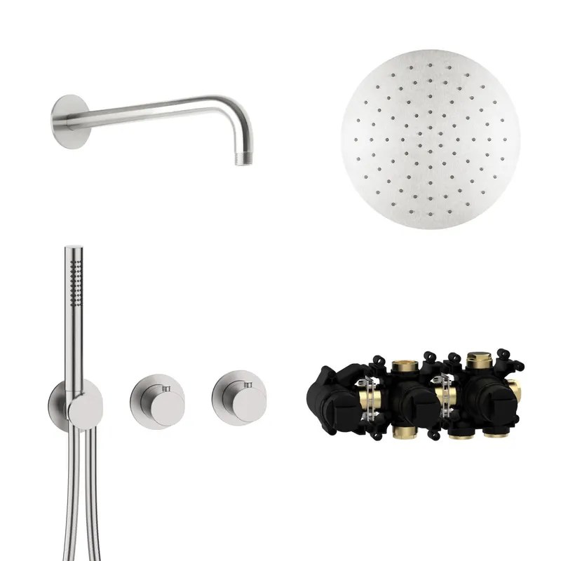 MODUL7 Thermostat-Set T-RB250 Wandarm Regenbrause 250mm Edelstahl