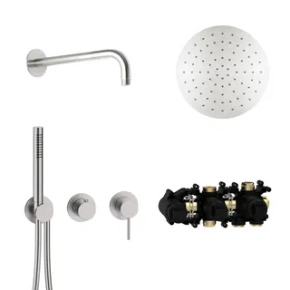 MODUL7 Hebelmischer-Set H-RB250 Wandarm Regenbrause 250mm Edelstahl