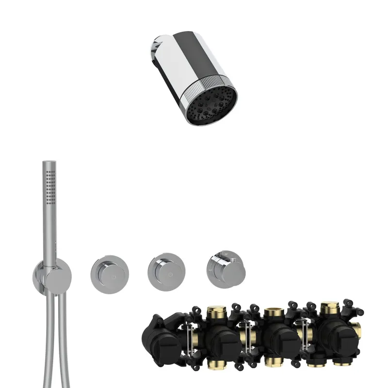 MODUL7 PUSH-Thermostat-Set P-SP3 SPOT Multi Chrom