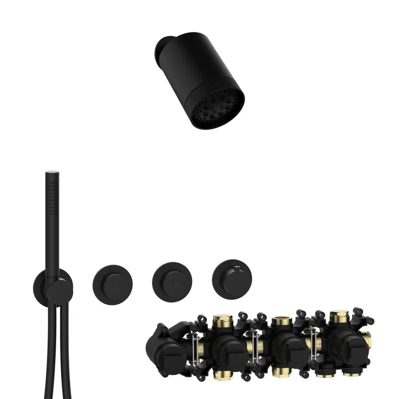 MODUL7 PUSH-Thermostat-Set P-SP3 SPOT Multi Schwarz matt