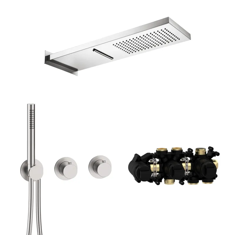 MODUL7 Thermostat-Set T-MU2 537x165mm Multi 2 Edelstahl
