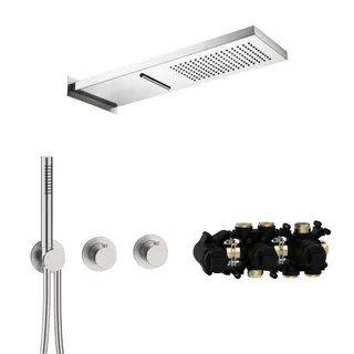 MODUL7 Thermostat-Set T-MU2 537x165mm Multi 2 Edelstahl